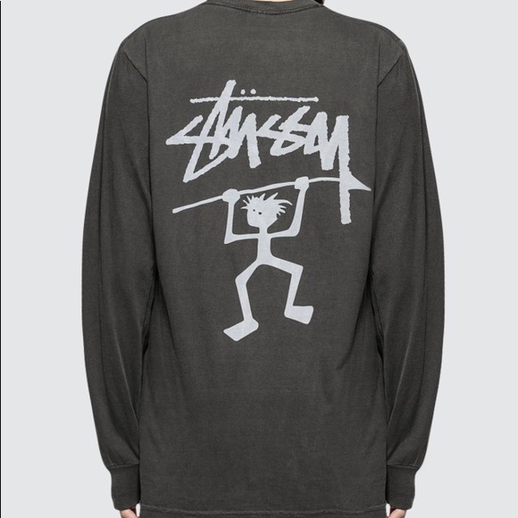 STUSSY WARRIOR MAN PIG. DYED LONG SLEEVE T-SHIRT - Picture 2 of 5